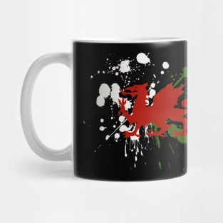 Welsh flag paint splash designer Mug